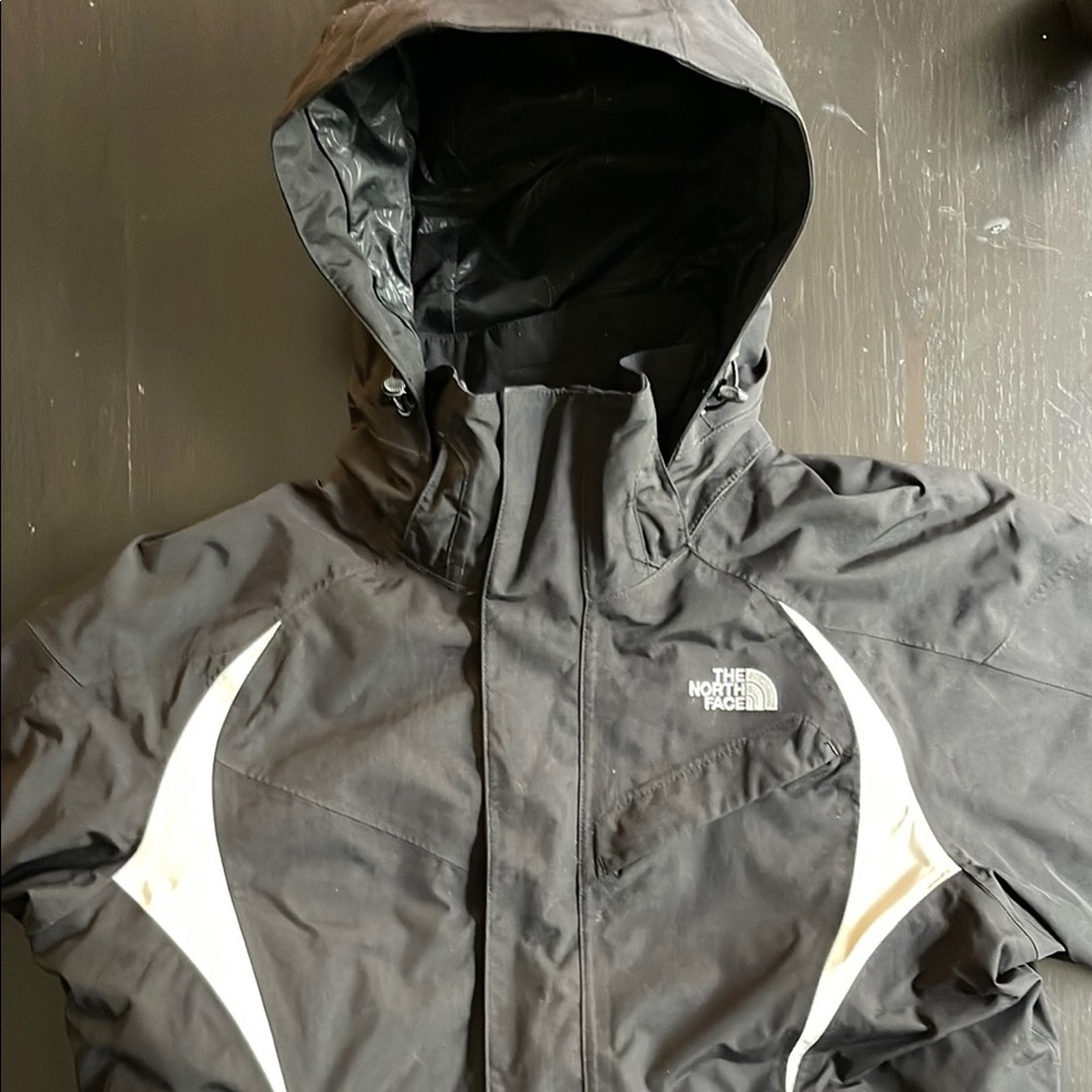The North Face Black and White Ski & Snow Jacket with Integrated Hood